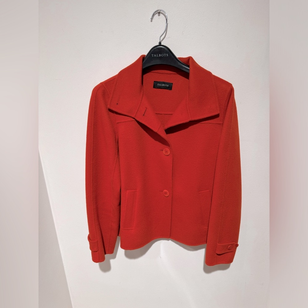 Vintage Talbots Wool Jacket Blazer Size S Burnt Orange